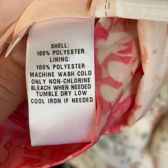 LOFT Pink and Peach Splashy Print Dress, Size 0 - Picture 6 of 6
